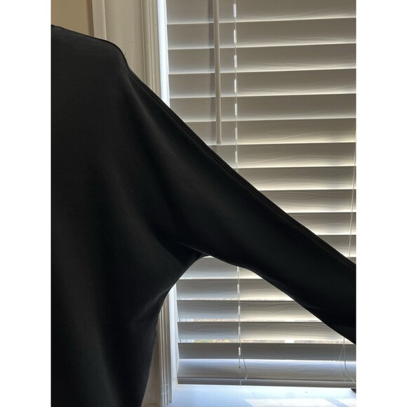 Frank & Eileen Anna Long Sleeve Capelet Top Triple Fleece M Black Minimalist - Picture 6 of 16